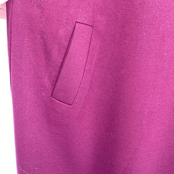 Talbots Audrey Mock Neck Ponte Jersey A-Line Dress 3/4 Sleeve Wine Sz 18WP - Picture 7 of 12